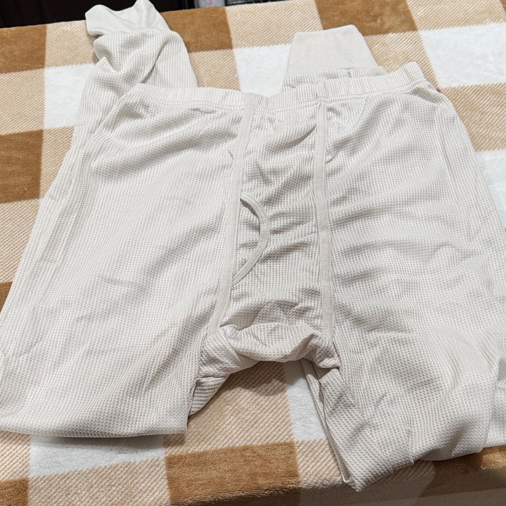 Men's Beige Compression Thermal joggers NWOT